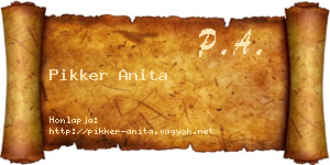 Pikker Anita névjegykártya